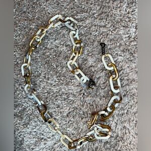 Stylish Gold and White Sunglasses Chain